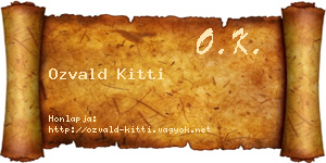 Ozvald Kitti névjegykártya